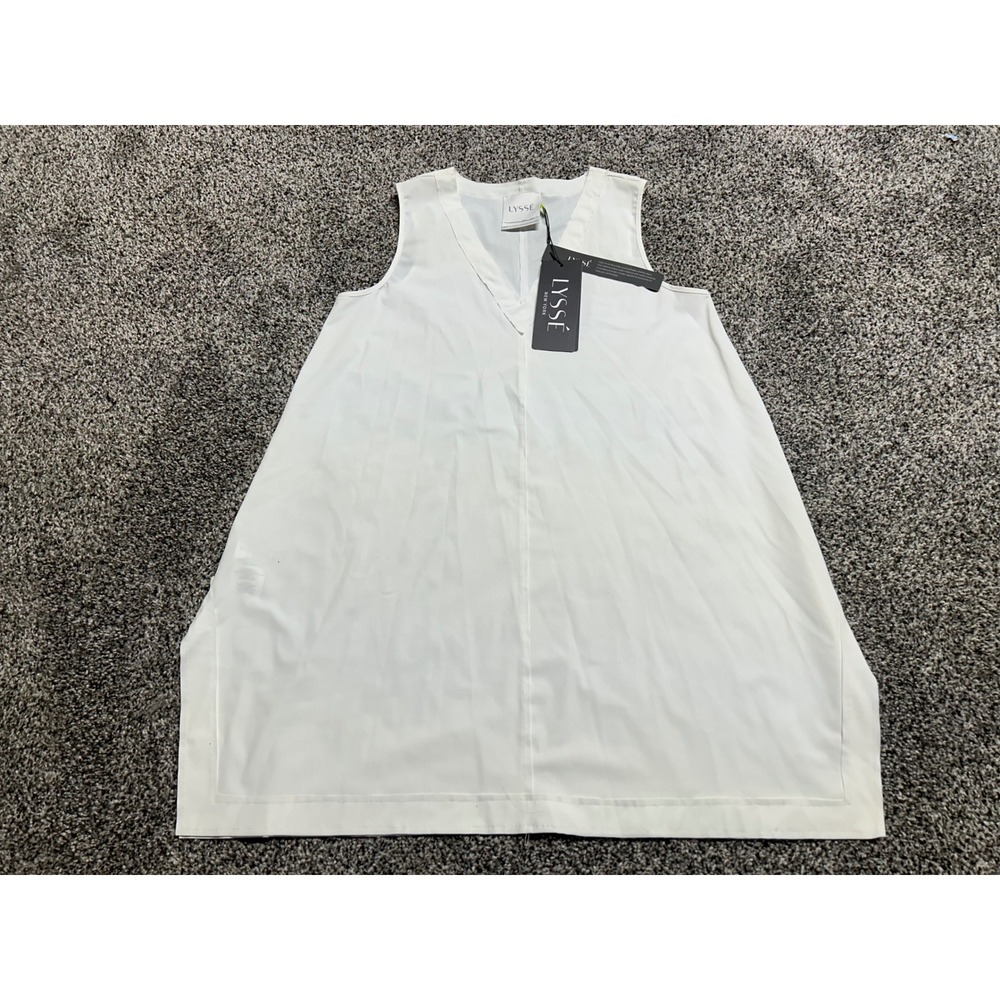 E17 Lysse New York White Microfiber V-Neck Sleeveless Tunic Top XS New